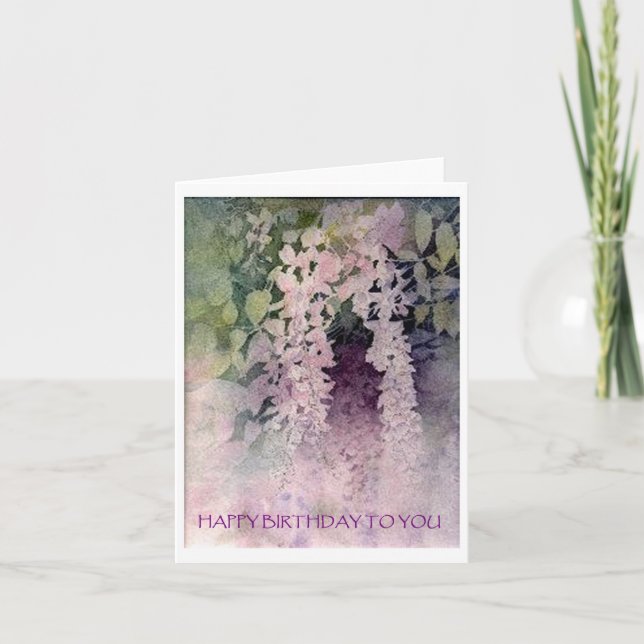 Wisteria Birthday Card Karte (Vorderseite)