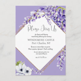 Wisteria Blooms QR Code Wedding Begleitkarte