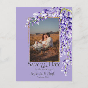 Wisteria Blooms Save the Date Foto Postkarte