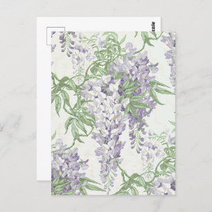 Wisteria Blossom Light Blue und Lavender Patterns Postkarte