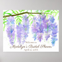 Wisteria Blume Brautparty Welcome Poster