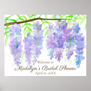 Wisteria Blume Brautparty Welcome Poster