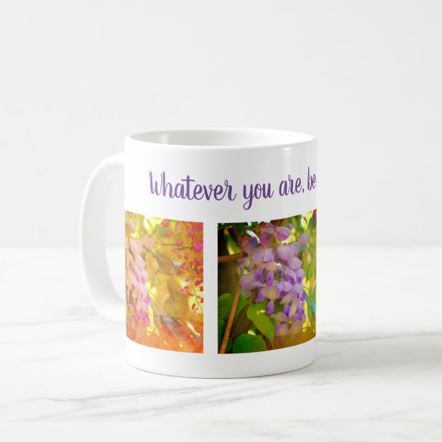 Wisteria Blume Einstellung Inspiration Zitat Kaffeetasse (Vorderseite Links)