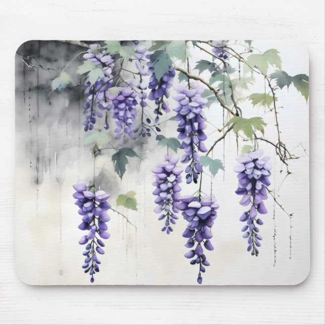 Wisteria Blume Natur Mousepad (Vorne)