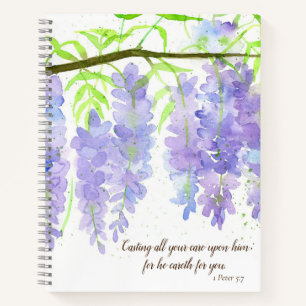 Wisteria Blume Personalisiert Peter Bible Verse Notizbuch