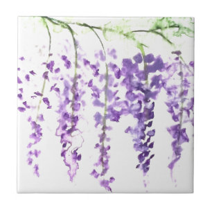 Wisteria Botanische violette Blumen Fliese