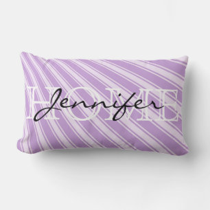 Wisteria Color Stripe Muster Zuhause Monogram Lendenkissen