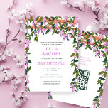 Wisteria Custom B'nai Bat Bar Mitzvah QR Code Girl Einladung<br><div class="desc">Perfekte Karte, um eine Fledermausmitzvah, Bar mitzvah oder andere jüdische Feier anzukündigen! Handgemachte Kunst für Sie! Vollständig anpassbar! Klicken Sie auf "Personalisieren" oben, um den Text zu bearbeiten und Ihren Link zum QR-Code hinzuzufügen. Klicken Sie auf "Bearbeiten mit dem Design-Tool", um die Schriftart, Farben und Platzierungen anzupassen und das Design...</div>