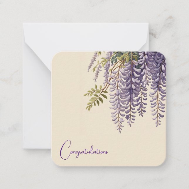Wisteria Customizable Note Card Mitteilungskarte (Vorderseite)