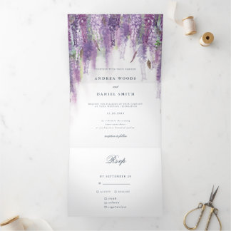 Wisteria Dreams Dreifach Gefaltete Einladung
