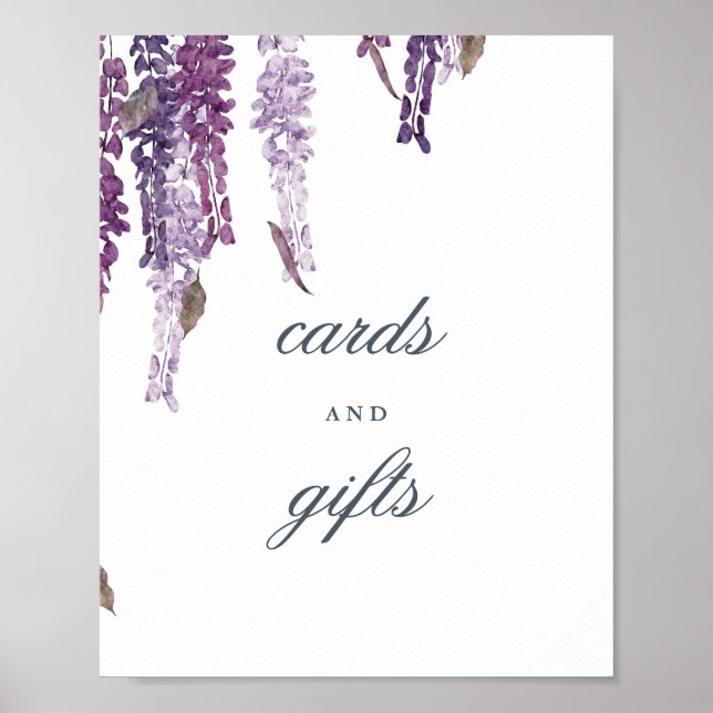 Wisteria dreams geschenk tisch Hochzeitszeichen Poster (Vorne)