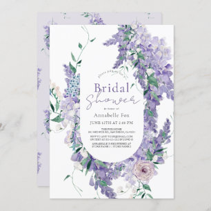 Wisteria Dusty Lila Watercolor Brautparty Einladung