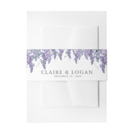 Wisteria Dusty Lila Watercolor Wedding Einladungsbanderole