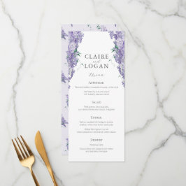 Wisteria Dusty Lila Watercolor Wedding Menükarte