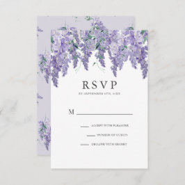 Wisteria Dusty Lila Watercolor Wedding RSVP Card
