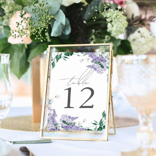 Wisteria Dusty Lila Watercolor Wedding Tischnummer