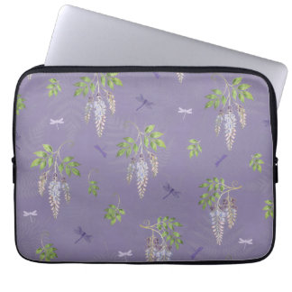 Wisteria, ferns, & Dragonflies Laptopschutzhülle
