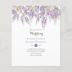 Wisteria Floral Garden Lavender Wedding BUDGET Flyer