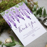 Wisteria Foto | Bat Mitzvah Dankeskarte<br><div class="desc">Dieses Design bietet elegante Aquarellwein-Blume in sanften Lavendel und lila mit grünen Blätter auf weißem Hintergrund mit Ihrem Bat Mitzvah Dankeschön Nachricht unten. Auf der Rückseite fügen Sie Ihr Lieblings-Foto. Anpassen, indem Sie den Text in den Textfeldern bearbeiten und das Bild hinzufügen. Für Sie entworfen von Evco Studio www.zazzle.com/store/evcostudio #batmitzvah...</div>