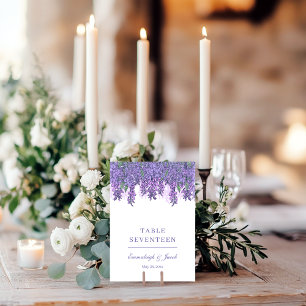 Wisteria Garden Romance Lila Wedding Vertical Tischnummer