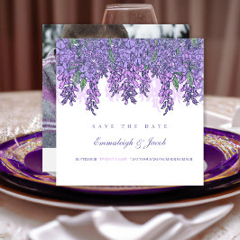 Wisteria Garden Romantik Save the Date Lila