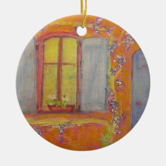 Wisteria Hütte provence france Keramikornament (Vorne)