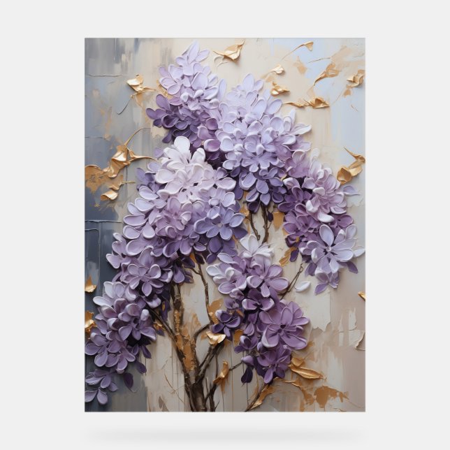 Wisteria - Impasto Floral Acrylschild (Vorderseite)
