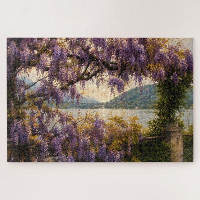 Wisteria Italien Seeblick Puzzle (Horizontal)