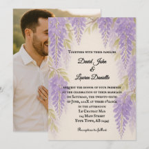 Wisteria Lane Foto Hochzeits-Einladung