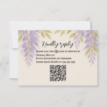 Wisteria Lane QR Code RSVP Card