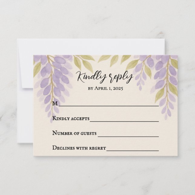Wisteria Lane RSVP Card Karte (Vorderseite)