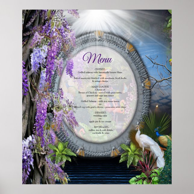 Wisteria & Large birds Dreamscape Theme Poster (Vorne)