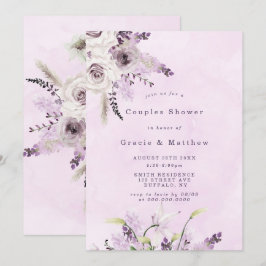 Wisteria Lavender White Rose Couples Dusche einlad