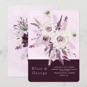 Wisteria Lavender White Roses Einzigartige Hochzei Einladung