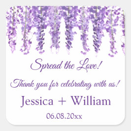 Wisteria Lila Blumenbräune und Groomehe Quadratischer Aufkleber