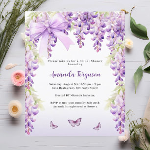 Wisteria lila bow Bridal Dusche Einladung