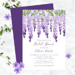 Wisteria Lila Brautparty Einladung<br><div class="desc">Watercolor Wisteria Lila Blumendusche Einladungen mit eleganten Wisteria-Blume in weicher Lavendel und lila mit grünen Blätter auf weißem Hintergrund mit Ihrer Bridal Dusche Einladung Informationen unten. Personalisieren Sie den Text in den Textfeldern,  indem Sie ihn bearbeiten. Für Sie entworfen von Evco Studio www.zazzle.com/store/evcostudio</div>