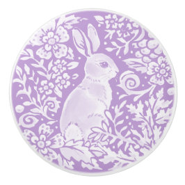 Wisteria Lila Bunny Rabbit Woodland Flora Keramikknauf