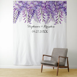 Wisteria Lila Floral Wedding Foto Stand Wandteppich