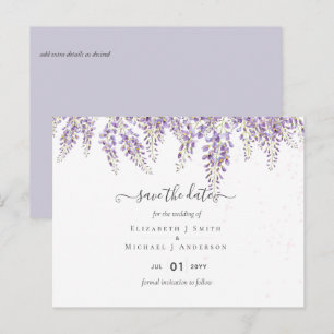 Wisteria Lila Wedding Rett Dates Postcard Postkarte