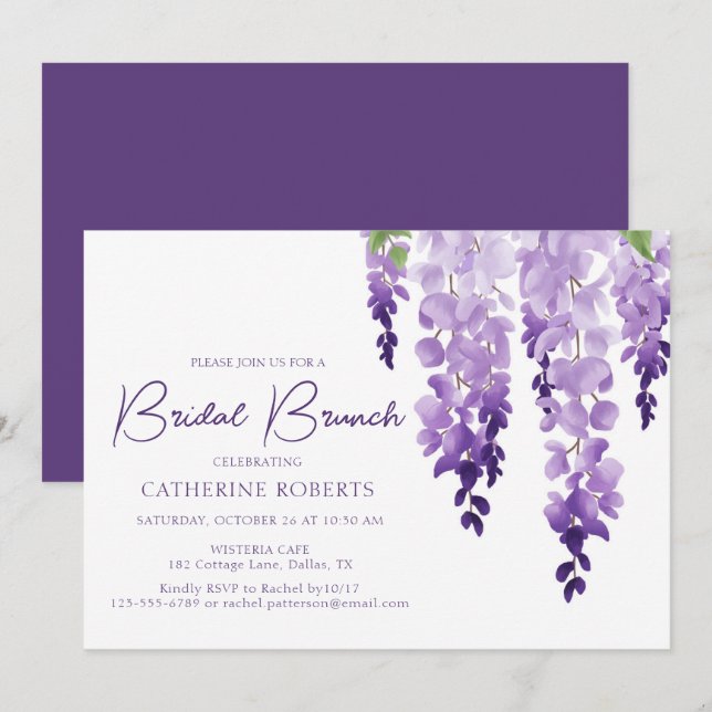 Wisteria Locarno | Bridal Brunch Einladung (Vorne/Hinten)
