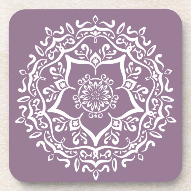 Wisteria Mandala Getränkeuntersetzer (Vorderseite)