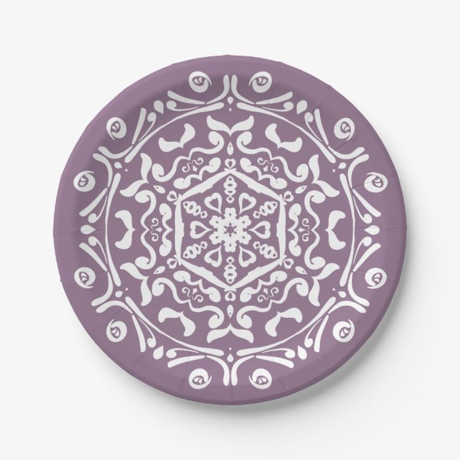 Wisteria Mandala Pappteller (Vorderseite)