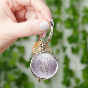 Wisteria Monogram 'W' Personalisiert Schlüsselanhänger