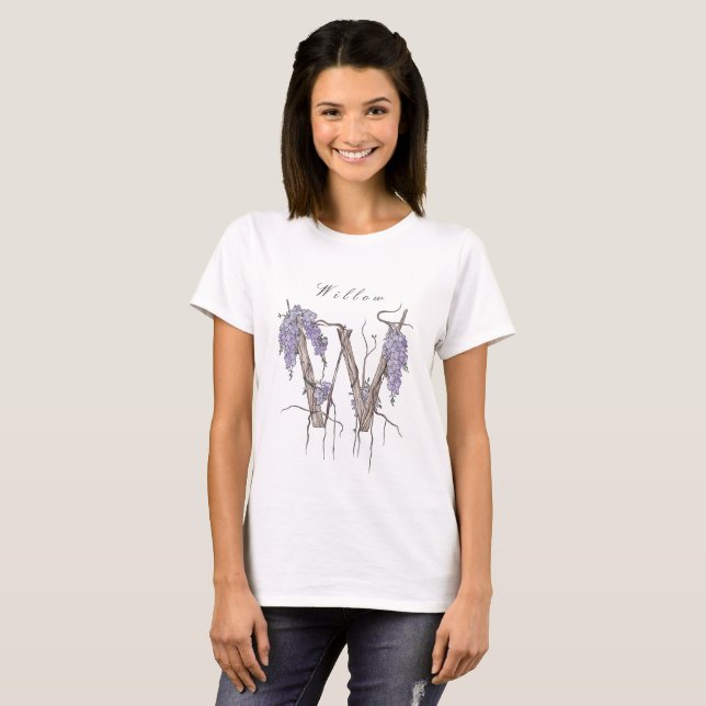 Wisteria Monogram "W" Personalisierter T - Shirt (Vorne ganz)