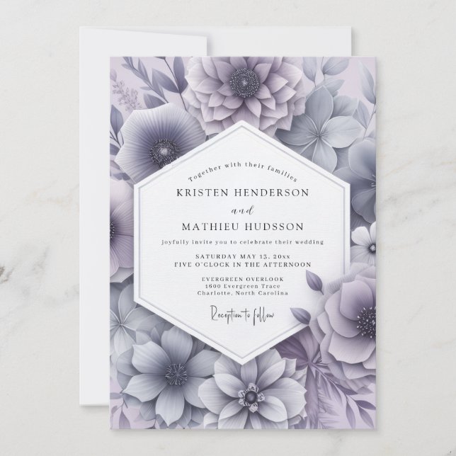 Wisteria Nebelblüten-Hochzeit Einladung (Vorderseite)