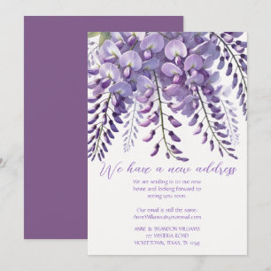 Wisteria New Address Moving Lila Blumenviolett Einladung