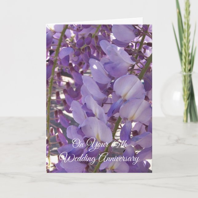 Wisteria Personalisiert 65. Hochzeitstag Karte (Vorderseite)