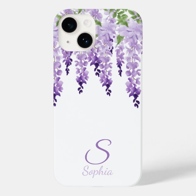 Wisteria Personalisiert Name Monogram Case-Mate iPhone Hülle (Rückseite)