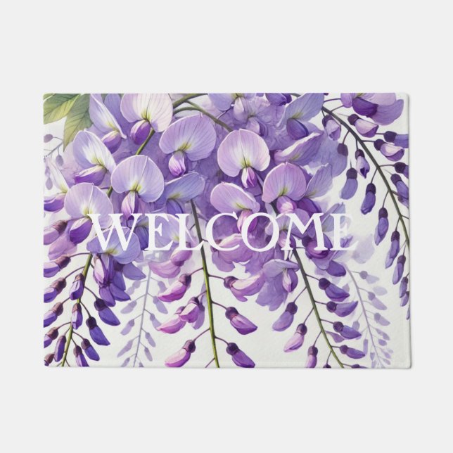 Wisteria Purple Blumen Blumen Natur Fußmatte (Vorderseite)